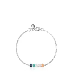 Pulsera de plata con gemas Mini Color^TOUS Best