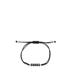 Pulsera de plata con ónix y cordón negro Mini Onix^TOUS Discount