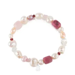 Pulsera de con perlas, granate, rodonita y cuarzo Pearls^TOUS Outlet