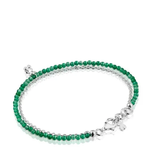 Pulsera de y calcedonia verde tratada Bold Bear^TOUS Hot