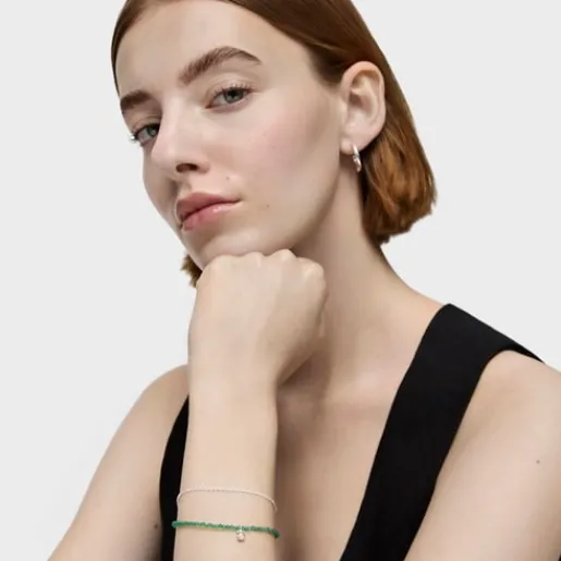 Pulsera de y calcedonia verde tratada Bold Bear^TOUS Hot