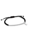 Pulsera de plata y cordón en color negro Hiper Micro^TOUS Outlet