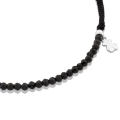 Pulsera de plata y cordón en color negro Color^TOUS Discount