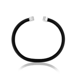 Pulsera de plata y cuero negro Sweet Dolls^TOUS Online