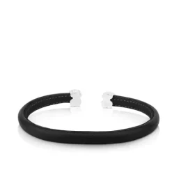 Pulsera de plata y cuero negro Sweet Dolls^TOUS Online