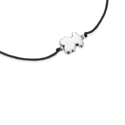 Pulsera de y nylon negro con motivo oso Sweet Dolls^TOUS Best