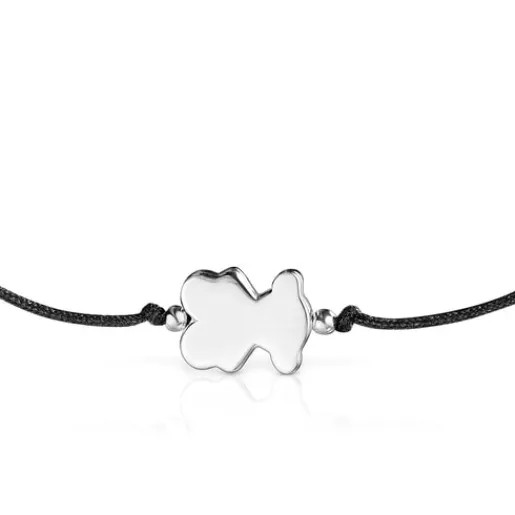 Pulsera de y nylon negro con motivo oso Sweet Dolls^TOUS Best