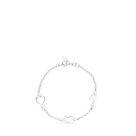 Pulsera de plata y perlas 17,5cm Real Sisy^TOUS Online