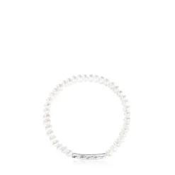 Pulsera de plata y perlas Straight^TOUS Outlet