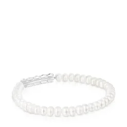 Pulsera de plata y perlas Straight^TOUS Outlet