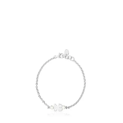 Pulsera de plata y perlas motivo oso Real Sisy^TOUS New