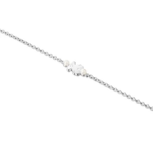 Pulsera de plata y perlas motivo oso Real Sisy^TOUS New