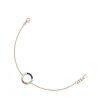 Pulsera disco con baño de oro rosa 18 kt sobre plata y gemas Straight^TOUS New