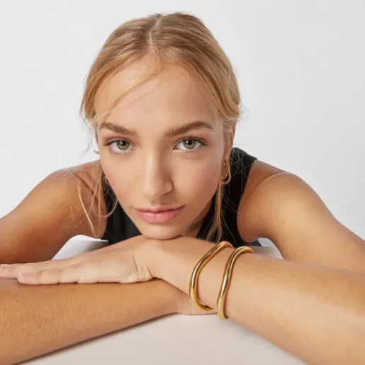 Pulsera doble con baño de oro 18 kt sobre plata Hav^TOUS Hot