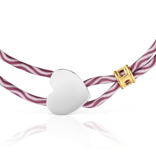 Pulsera elástica burdeos con corazón de Sweet Dolls^TOUS