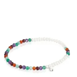 Pulsera elástica con gemas, perlas cultivadas y motivo oso de plata Bold Motif^TOUS Discount