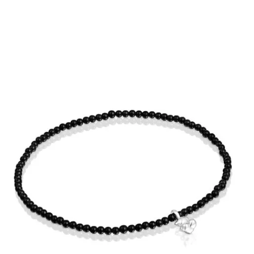 Pulsera elástica con ónix y motivo oso de plata Bold Bear^TOUS Sale