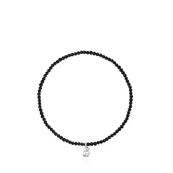 Pulsera elástica con ónix y motivo oso de plata Bold Bear^TOUS Sale