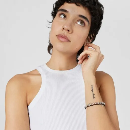 Pulsera elástica con ónix y motivo oso de plata Bold Bear^TOUS Sale