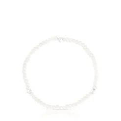 Pulsera elástica con perlas cultivadas y motivos flor de plata Bold Motif^TOUS Outlet