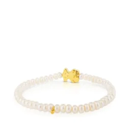 Pulsera elástica de oro y perlas cultivadas motivo oso de 1,15cm, Sweet Dolls^TOUS Sale