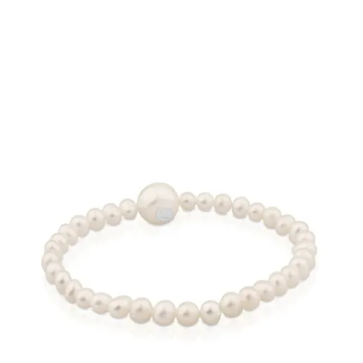Pulsera elástica de plata y perlas cultivadas Sweet Dolls^TOUS Outlet