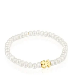 Pulsera elástica en oro amarillo y perlas cultivadas Sweet Dolls^TOUS Online