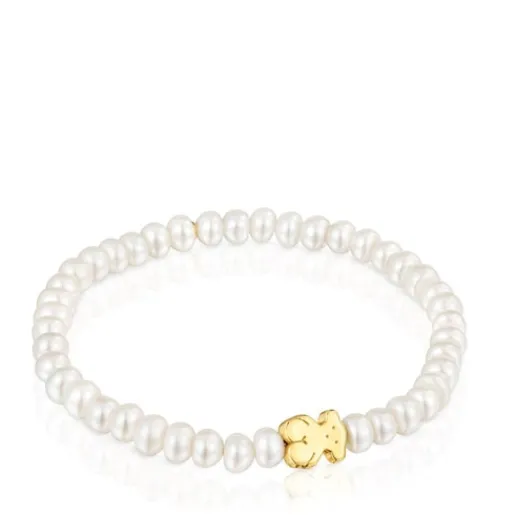 Pulsera elástica en oro amarillo y perlas cultivadas Sweet Dolls^TOUS Online