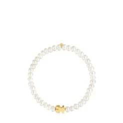 Pulsera elástica en oro amarillo y perlas cultivadas Sweet Dolls^TOUS Online