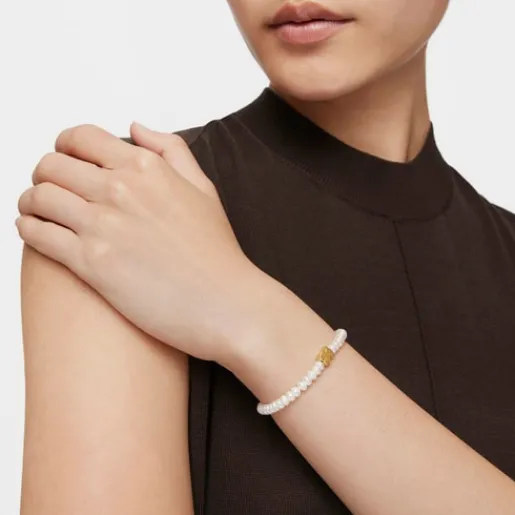 Pulsera elástica en oro amarillo y perlas cultivadas Sweet Dolls^TOUS Online