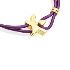 Pulsera elástica lila con estrella con baño de oro 18 kt sobre plata Sweet Dolls^TOUS Sale