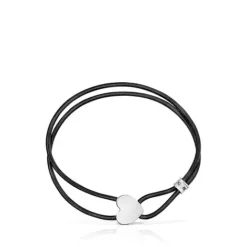Pulsera elástica negra con corazón de plata Sweet Dolls^TOUS Hot