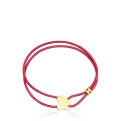 Pulsera elástica roja con corazón con baño de oro 18 kt sobre plata Sweet Dolls^TOUS Online