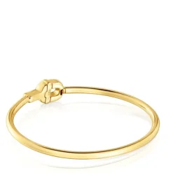 Pulsera esclava con baño de oro 18 kt sobre plata y motivo en color verde MANIFESTO^TOUS Clearance