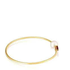 Pulsera esclava de oro, rodolita y perla cultivada Ivette^TOUS New