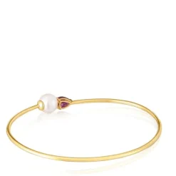 Pulsera esclava de oro, rodolita y perla cultivada Ivette^TOUS New