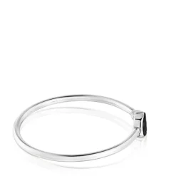 Pulsera esclava de plata y motivo en color negro MANIFESTO^TOUS Clearance