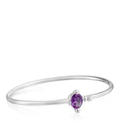 Pulsera esclava de plata y zafiro lila creado en laboratorio Color LGG^TOUS New