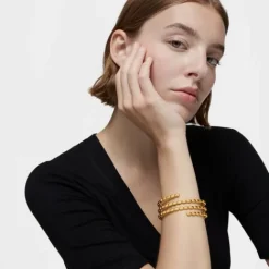 Pulsera esclava espiral con baño de oro 18 kt sobre plata Basics^TOUS Hot