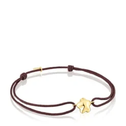 Pulsera flor de y cordón marrón Balloon^TOUS Best