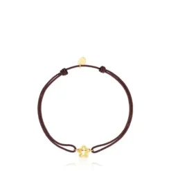 Pulsera flor de y cordón marrón Balloon^TOUS Best