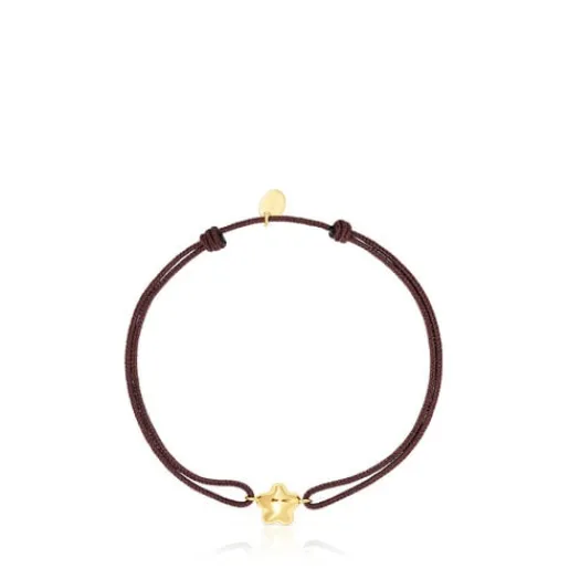 Pulsera flor de y cordón marrón Balloon^TOUS Best
