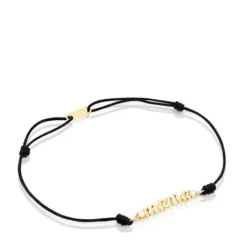 Pulsera Mama de nylon con oro, diamantes y nácar Mama^TOUS Best