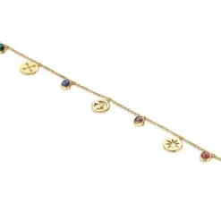 Pulsera medallas y gemas con baño de oro 18 kt sobre plata Tamara Falcó X^TOUS