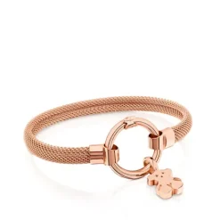 Pulsera mediana con baño de oro rosa 18 kt sobre plata y acero 1,15 cm Hold^TOUS Sale