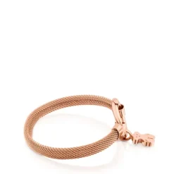 Pulsera mediana con baño de oro rosa 18 kt sobre plata y acero 1,15 cm Hold^TOUS Sale
