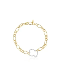Pulsera oso cadena bicolor New Silueta^TOUS