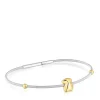 Pulsera oso de oro y acero Mesh Tube^TOUS