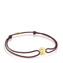 Pulsera oso de y cordón marrón Balloon^TOUS Hot