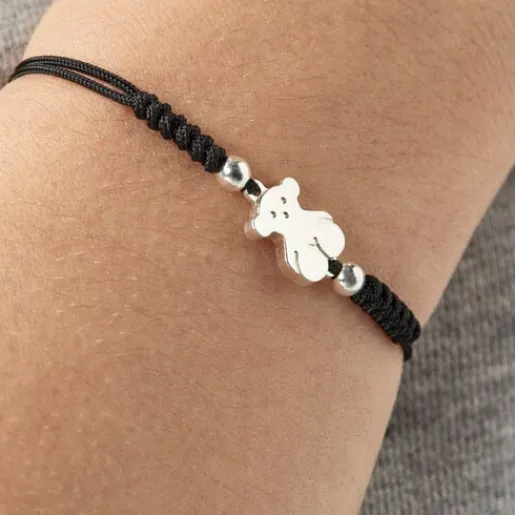 Pulsera oso de y cordón negro Sweet Dolls^TOUS Clearance